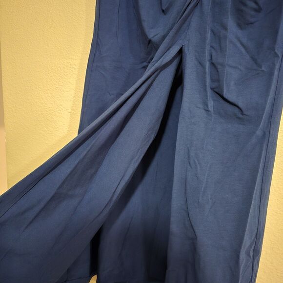 bobi Los Angeles Revolve Women's XS Blue Ruched Draped Midi Skirt Side Slit NWT - Picture 9 of 9
